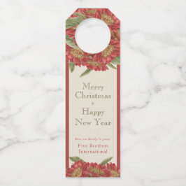 ヴィンテージ企業のレッドフローラホリデーカスタム ボトルネックタグ