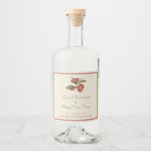 ヴィンテージ企業のレッドフローラホリデーカスタム リキュールボトルラベル (正面)