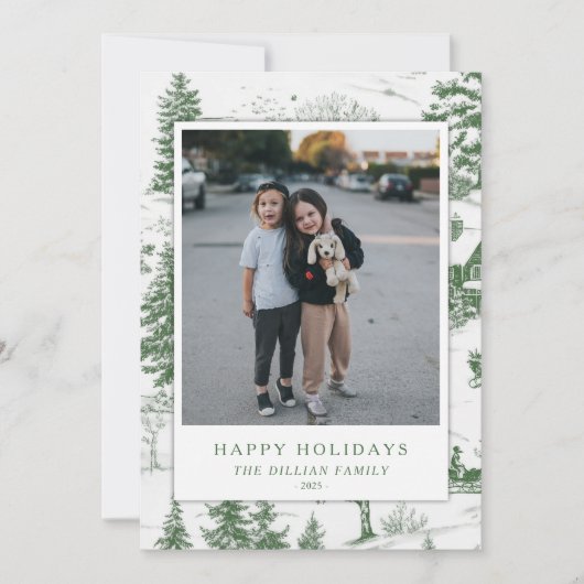 ヴィンテージ休日の写真カード印刷またはデジタル シーズンカード