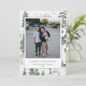 ヴィンテージ休日の写真カード印刷またはデジタル シーズンカード (スタンド正面)