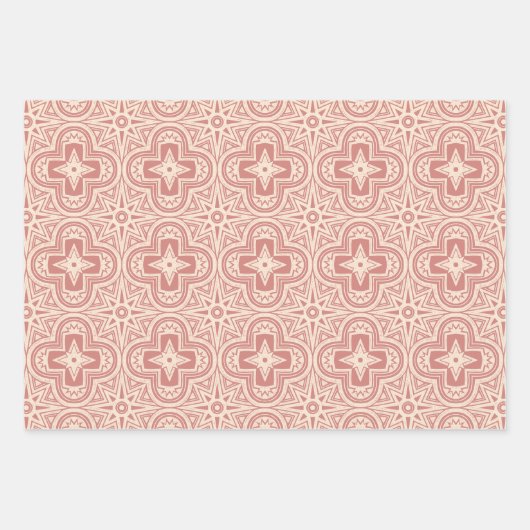 ヴィンテージ休日クローバー ラッピングペーパーシート (正面2)