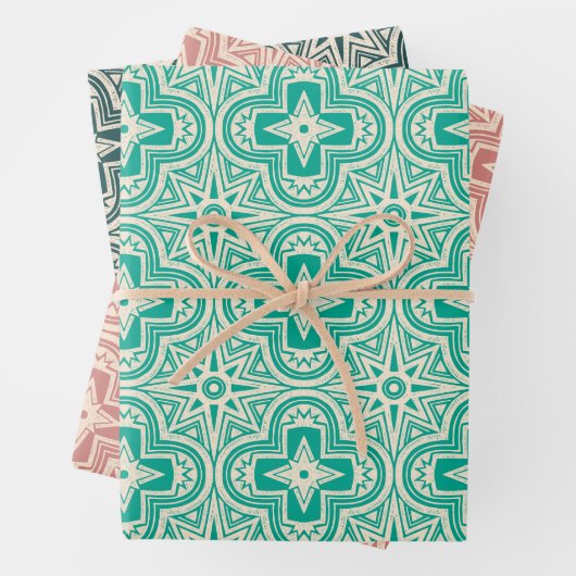 ヴィンテージ休日クローバー ラッピングペーパーシート (インサイチュ)