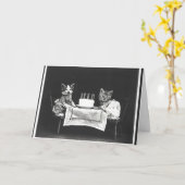 ヴィンテージ会の猫 カード (黄色い花)