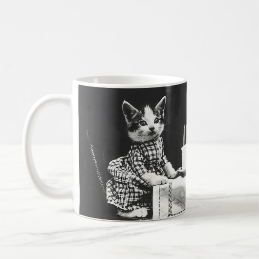ヴィンテージ会の猫 コーヒーマグカップ (左)