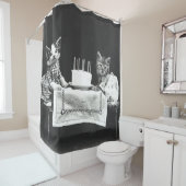 ヴィンテージ会の猫 シャワーカーテン (インサイチュ)