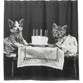 ヴィンテージ会の猫 シャワーカーテン