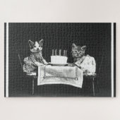 ヴィンテージ会の猫 ジグソーパズル (横)