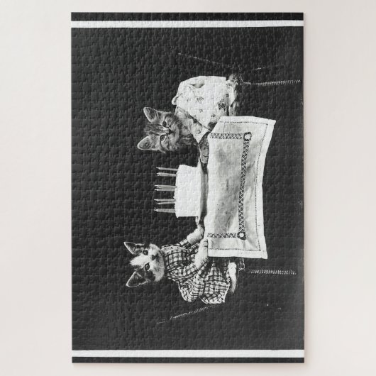 ヴィンテージ会の猫 ジグソーパズル (縦)