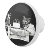 ヴィンテージ会の猫 セラミックノブ (右)