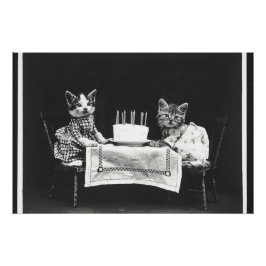 ヴィンテージ会の猫 ポスター