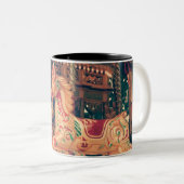 ヴィンテージ会場の回転木馬の馬 ツートーンマグカップ (正面右)