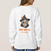 ヴィンテージ伝統の水の色ハロウィーン悪い魔女 スウェットシャツ (裏面)