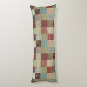 ヴィンテージ伝統パッチワーククッション ボディピロー (裏面 (縦))