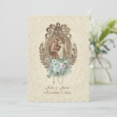 ヴィンテージ伝統的カソリッ結婚クス 招待状 (スタンド正面)