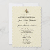 ヴィンテージ伝統的カソリッ結婚クス 招待状 (裏面)