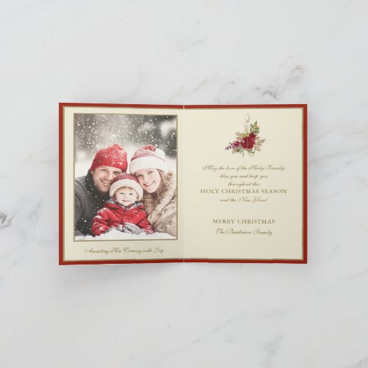 ヴィンテージ伝統的カトリックのクリスマス写真 シーズンカード (内部)