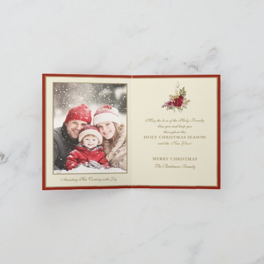 ヴィンテージ伝統的カトリックのクリスマス写真 シーズンカード (内部)