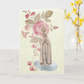 ヴィンテージ伝統的カトリック聖体招待状 カード (黄色い花)