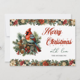 ヴィンテージ伝統的クラシック赤(鳥)ショウジョウコウカンチョウ シーズンカード