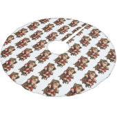 ヴィンテージ伝統的クリスマスパターン ブラッシュドポリエステルツリースカート (アングル)