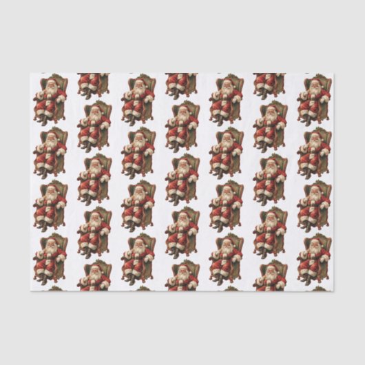 ヴィンテージ伝統的クリスマスパターン 薄葉紙 (正面)