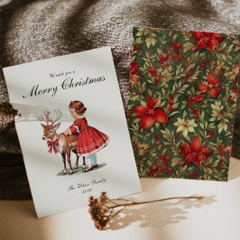ヴィンテージ伝統的クリスマス シーズンカード