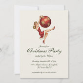 ヴィンテージ伝統的サンタクロースパーティー 招待状 (正面)