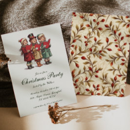 ヴィンテージ伝統的サンタクロースパーティー 招待状