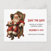 ヴィンテージ伝統的サンタ・クリスマス インビテーションポストカード (正面)