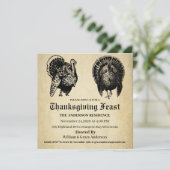 ヴィンテージ伝統的トルコ感謝祭 招待状 (スタンド正面)