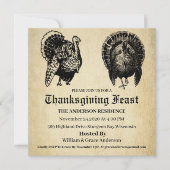 ヴィンテージ伝統的トルコ感謝祭 招待状 (正面)