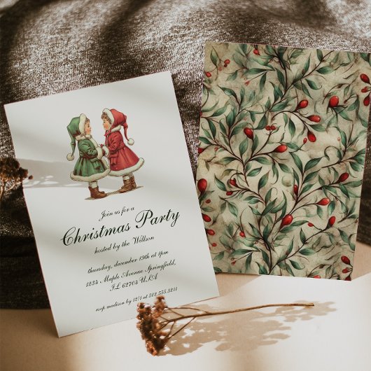 ヴィンテージ伝統的パーティー 招待状