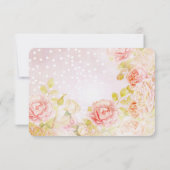 ヴィンテージ伝統的フローラピンクローズ 出欠カード (裏面)