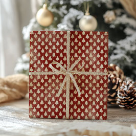 ヴィンテージ伝統的レッドクリスマスラッピング紙 ラッピングペーパー