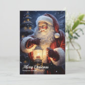 ヴィンテージ伝統的レトロなサンタ シーズンカード (スタンド正面)