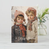 ヴィンテージ伝統的レトロな雪の山 シーズンカード (スタンド正面)