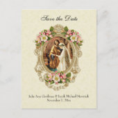 ヴィンテージ伝統的レース結婚カトリック 案内ポストカード (正面)