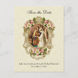 ヴィンテージ伝統的レース結婚カトリック 案内ポストカード