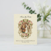 ヴィンテージ伝統的レース結婚カトリック 案内ポストカード (スタンド正面)