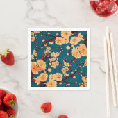 ヴィンテージ伝統的日本の紙プリント スタンダードカクテルナプキン (インサイチュ)