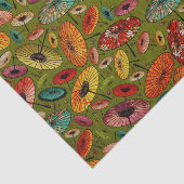 ヴィンテージ伝統的日本の紙プリント 薄葉紙 (詳細)