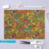 ヴィンテージ伝統的日本の紙プリント 薄葉紙 (クラフト)