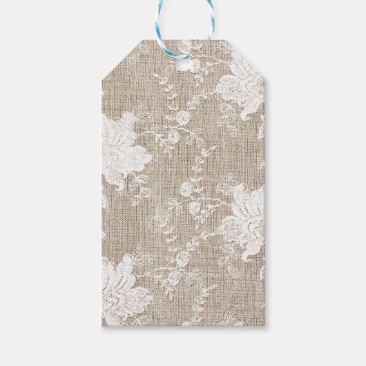 ヴィンテージ伝統的素朴な田舎地方のラップ ギフトタグ (正面)