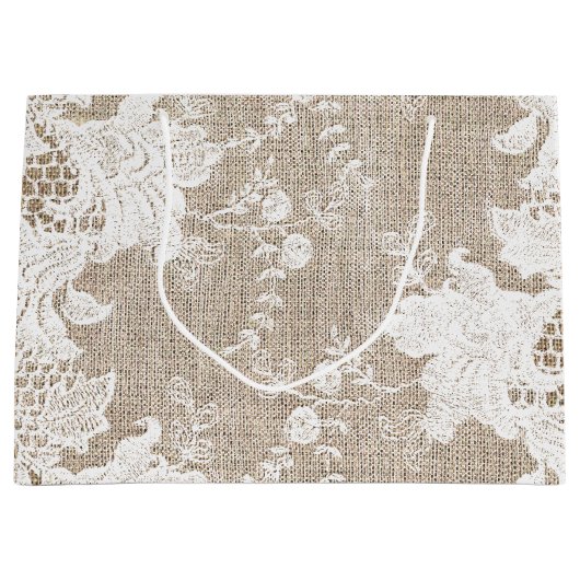 ヴィンテージ伝統的素朴な田舎地方のラップ ラージペーパーバッグ (正面)