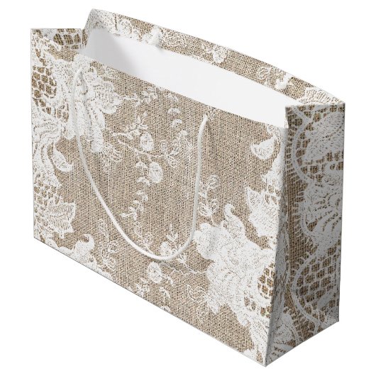 ヴィンテージ伝統的素朴な田舎地方のラップ ラージペーパーバッグ (裏面アングル)