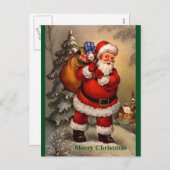 ヴィンテージ伝統的Santa Copyクリスマスポストカード シーズンポストカード (正面/裏面)