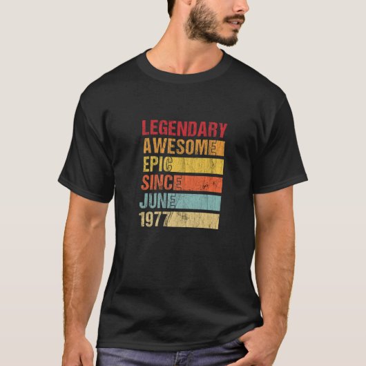 ヴィンテージ伝説的素晴らし叙事詩1977年6月以来Bir Tシャツ (正面)