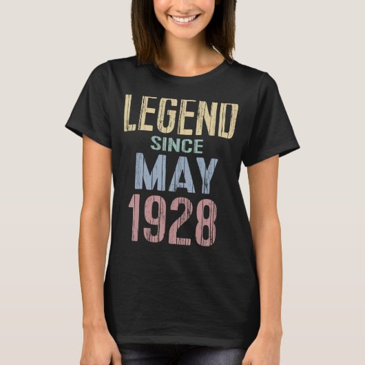 ヴィンテージ伝説1928年5月おもしろい誕生日B日 Tシャツ (正面)
