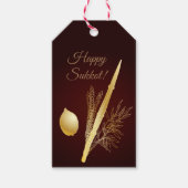 ヴィンテージ住棚祭ユダヤ人の祝日Lulav Etrog ギフトタグ (正面)