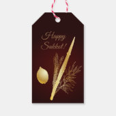 ヴィンテージ住棚祭ユダヤ人の祝日Lulav Etrog ギフトタグ (裏面)